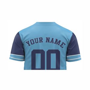 Personalizado de los hombres de poliéster transpirable béisbol Softball Jersey sublimación botón bordado impresión uniforme en blanco para - Product Image 6