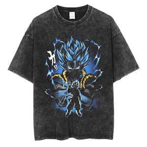 Camiseta informal de manga corta de hip hop vintage lavado transpirable de 100% algodón para hombre - Product Image 1