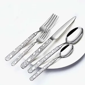 Ensembles de couverts design avec poignée en résine Ensembles de couverts Ustensiles de cuisine Restaurant Table à manger Ensemble de couverts Plaqué Or Fini - Product Image 6