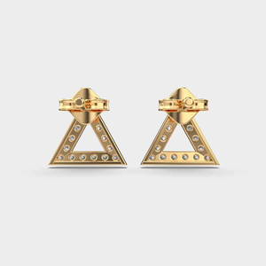 Boucles d'oreilles clous en diamant de laboratoire rondes en or jaune 14 carats, couleur E, pureté VVS, certifiées, pour un cadeau de mariage romantique - Product Image 4