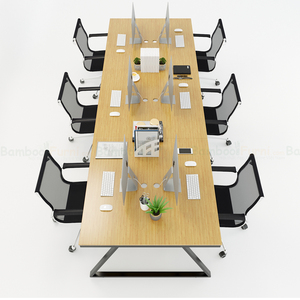 BFTB2013 TrapezBamboo II 6-Piece Cluster <b>Table</b> Foldable <b>Adjustable</b> Steel <b>Legs</b> Modern Office Furniture for Hotels Offices - Product Image 2
