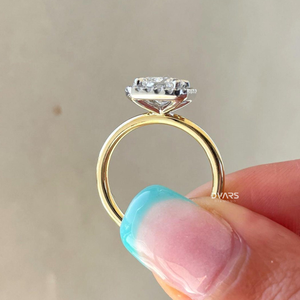 Anillo de Diamantes de Lujo con Doble Halo Radiante de 3 Quilates, Oro Sólido de 18K, Claridad VVS, Color F, Certificado IGI, Proveedor Mayorista - Product Image 3