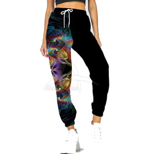 Pantalon de sublimation pour femmes, hiver, taille mi-haute, devant plat, respirant, 100% coton, séchage rapide, écologique, léger - Product Image 2