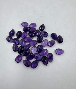 Alta calidad púrpura amatista Briolette Checker Cut 10x14mm-15x20mm forma de pera gemas naturales sueltas para la fabricación de joyas al por mayor - Product Image 3