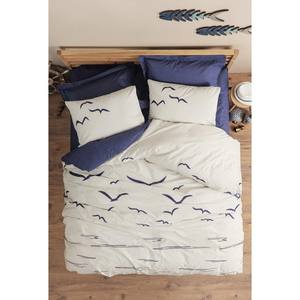 Ensemble de housse de couette bleu marine Maritime Double taille Boîte en coton Collection Larum - Product Image 1