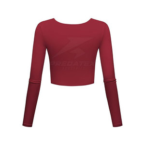 เสื้อครอปท็อปผู้หญิงขายดีสำหรับใส่กลางแจ้ง ผ้าฝ้าย 100% ระบายอากาศได้ดี เป็นมิตรกับสิ่งแวดล้อม แฟชั่นทุกฤดูกาล - Product Image 2