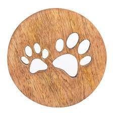 Posavasos de madera clásicos de diseño simple con estampado de pata Manteles y almohadillas personalizados - Product Image 5