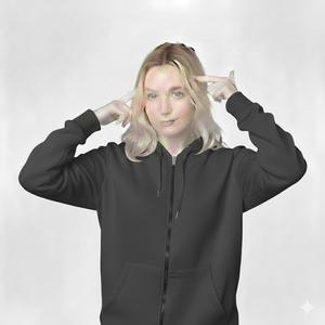 Sudadera con Capucha para Mujer, Otoño Invierno, 100% Algodón, Tejido de Punto, Color Sólido, Transpirable, con Insignia Estampada en la Parte Delantera y Manga Murciélago - Product Image 4