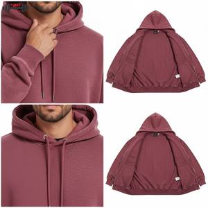 Best Arrival Solid Plain Color <b>Men</b> Distressed Thermal Winter <b>Fleece</b> <b>Hoodie</b> Street Wear High Quality <b>Hoodie</b> - Product Image 3
