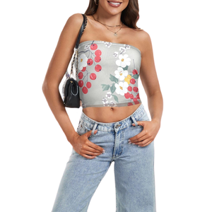 Haut tube imprimé par sublimation pour femme Bandeau doux vert sauge débardeur court pour pique-nique et tenues décontractées romantiques - Product Image 3