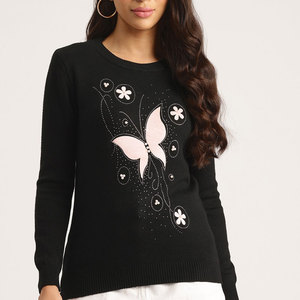 Sudadera de moda con cuello en V para mujer con mangas largas 100% algodón logotipo personalizado impreso Top de ajuste regular para otoño - Product Image 4
