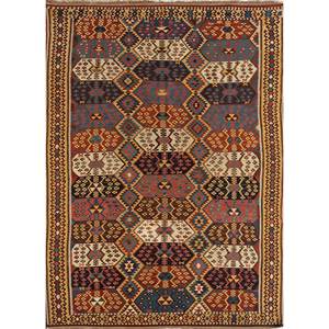 พรมขนสัตว์ลายเรขาคณิตสไตล์ Aalam Blue Kilim ขนาด 9x12 ฟุต พรมปูพื้นขนาดใหญ่สำหรับทางเข้าหรือข้างเตียง-รุ่น Paem-881 - Product Image 1