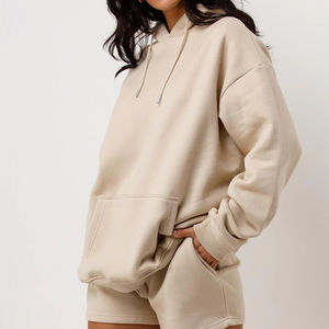 Nouvelle mode de sweats à capuche pour femmes d'été de haute qualité ensemble de shorts personnalisés logo brodé décontracté Style solide vêtements de sport de haute qualité - Product Image 6