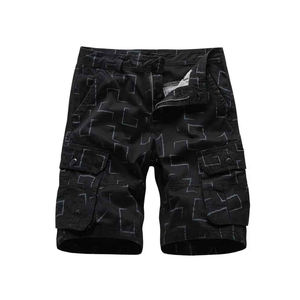 Hot Summer 6-Pocket Cintura elástica Mid Cargo Shorts para hombres Pantalones de lona casuales sólidos para gimnasio Uso al aire libre - Product Image 2