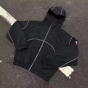 Streetwear personnalisé Survêtement en nylon pour hommes Ensemble 2 pièces de haute qualité Baggy léger Surdimensionné réfléchissant Coupe-vent Survêtement - Product Image 4