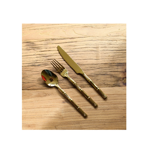 Cuillère en laiton poignée en bambou accessoires d'ustensiles de cuisine ensembles de couverts pour la décoration de table de luxe utiliser au meilleur prix - Product Image 1