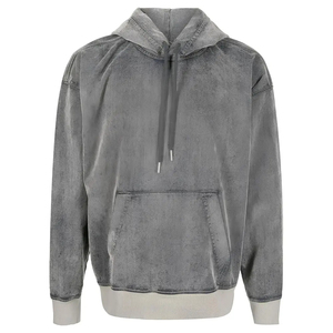 เสื้อฮู้ดแขนยาวสำหรับฤดูหนาวเสื้อครอปปักลายพัฟมีลายสีพื้น - Product Image 5