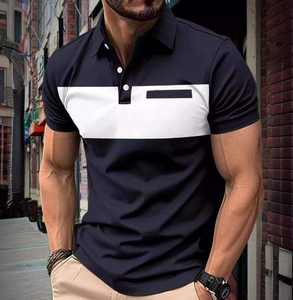 Calidad 220 gramos poliéster/algodón liso teñido hombres Polo ligero transpirable de talla grande sólido Logo patrón Ringer camiseta - Product Image 5