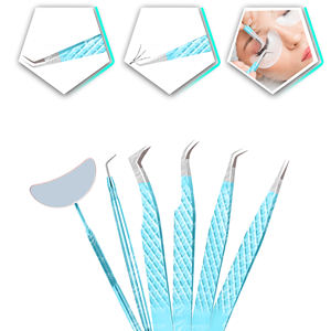 Pinzas para pestañas de acero inoxidable con punta recta de Plasma negro de alta calidad, herramienta accesoria de etiqueta privada - Product Image 4