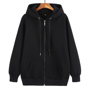 Streetwear personnalisé en gros Sweats à capuche zippés à épaules tombantes 100% coton 450gsm Tissu doux en polaire lourd de couleur unie pour hommes - Product Image 2