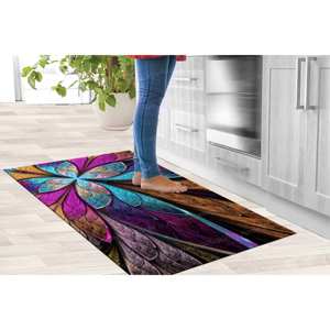 Alfombra con Estampado de Mariposas - Moderna, para Entrada, Elegante, Decoración del Hogar, Colorida, Alfombra de Chenilla - Product Image 5
