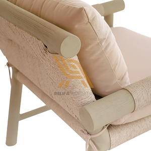 For Sale <b>Outdoor</b> Furniture Teak Wood Sofa with Weather <b>Cushion</b> and Modern Design For Home Decoration Furniture - Product Image 4