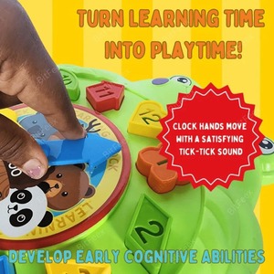 Horloge d'apprentissage pour bébé Jouet éducatif pour développer les concepts de temps et la motricité fine Cadeau idéal pour garçons et filles - Product Image 3