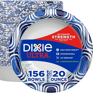 Bols en papier jetables Dixie Ultra, 20oz, taille dîner ou déjeuner, bols jetables imprimés 156 pièces - Product Image 1