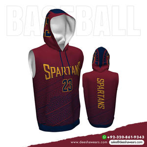 Sudadera Deportiva sin Mangas, con Capucha, para Béisbol, Ropa Deportiva de Verano, Transpirable, Absorbente de Humedad, Antibacteriana, Uniforme de Equipo - Product Image 3
