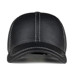 Casquette en cuir de mouton véritable naturel chapeau pour femmes nouveau automne hiver chaud casquettes de Baseball pour hommes ligne blanche marques casquette de Golf - Product Image 3