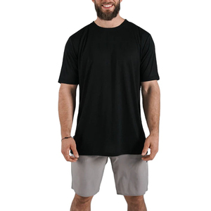 Camiseta negra de cuello redondo de alta calidad, camiseta de entrenamiento físico para gimnasio, camiseta lisa en blanco para hombre, el precio más vendido - Product Image 1