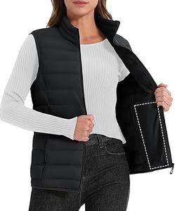 Gilet d'hiver élégant avec poches zippées pour femmes, veste sans manches à bulles gonflées, vente en gros de vêtements d'extérieur de haute qualité - Product Image 2
