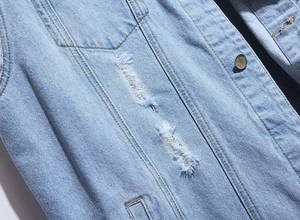 Nouveau gilet en jean pour homme, 100% coton, style tendance, veste sans manches, vêtement décontracté, prix abordable, personnalisable - Product Image 5