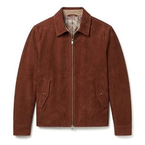 Everyday <b>Suede</b> <b>Leather</b> <b>Jacket</b> For Men Crafted With Genuine <b>Suede</b> Smooth Finish Secure Button Closure And Refined Modern Style - Product Image 1