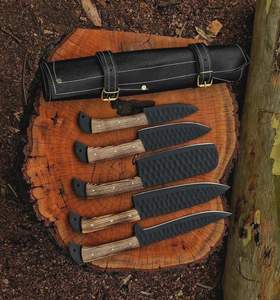 Ensemble de couteaux de chef en acier Damas de haute qualité, 5 pièces, fabriqués à la main, vente chaude, utilisation en cuisine, fabrication directe, couteaux de chef élégants - Product Image 6