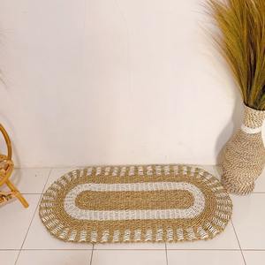 Recién llegados, Alfombra de Interior de algas marinas de forma ovalada para decoración del hogar, alfombras de paja natural, alfombras tejidas a mano - Product Image 3