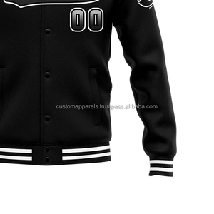 Veste universitaire de luxe en laine et cuir, broderie personnalisée, manteau Letterman haut de gamme pour la vente en gros - Product Image 6