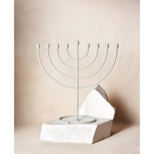 Bougie enduite bleue de haute qualité menorah hanukkah bougeoir en métal fer pour mariage et menorah décorative pour la maison - Product Image 3