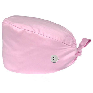 Ribbon Ties Ponytail <b>Scrub</b> <b>Caps</b> Satin Lined Surgical <b>Caps</b> 100% Polyester Unisex Solid Color with Logo Needle Detection - Product Image 3