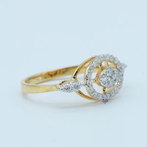 Diamante de corte redondo de moissanite de prueba india en anillo de dedo solitario para mujer con Plata de Ley 925 en diseño de lujo para mujer - Product Image 2