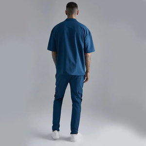 Pantalon cargo bleu foncé en nylon léger de la meilleure qualité pour hommes Style décontracté Forte demande Prix de vente bon marché Droit - Product Image 4