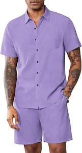 Ensemble de sport décontracté d'été confortable pour homme – Polo à quart de zip et short respirant en maille anti-plis à taille élastique - Product Image 3