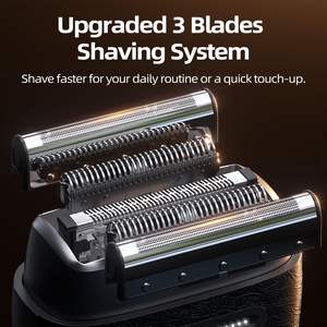 Afeitadora Eléctrica Impermeable IPX7 para Hombre, Mini Afeitadora de Láminas, Triple Cuchilla, Lavable, Afeitadora Rotatoria, Repuesto para Cara y Cuerpo, Alemana - Product Image 6