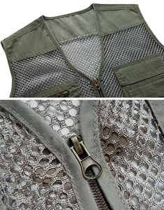 เสื้อกั๊กผู้ชายแบบตาข่ายแห้งเร็วสำหรับกลางแจ้งเสื้อกั๊กน้ำหนักเบามีหลายกระเป๋าสำหรับเดินป่าตกปลาตั้งแคมป์ถ่ายภาพและทำงาน - Product Image 5