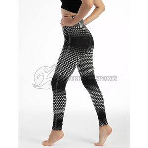 Haute élastique nid d'abeille impression Leggings pour femmes vêtements de sport sans couture femmes pantalons Fitness porter femmes Legging - Product Image 6