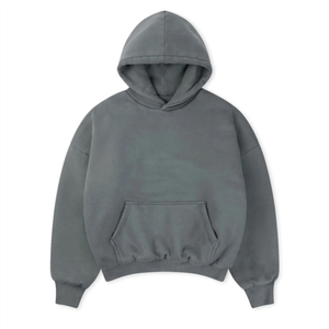 เสื้อฮู้ดดี้โออีเอ็มทรงโอเวอร์ไซส์สำหรับผู้ชาย ดีไซน์ไหล่ตก ผลิตจากผ้าถัก คอลเลคชั่นร่วมกับดีไซเนอร์ สไตล์สตรีทแวร์ - Product Image 1