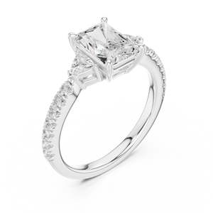 Anillo de diamantes de estilo vintage de oro rosa macizo con piedras preciosas de 10K - Product Image 5