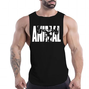 FULUX SPORTS WEAR Camiseta sin mangas de algodón de secado rápido transpirable para hombre para entrenamiento físico en el gimnasio-Color personalizado y todos los tamaños disponibles - Product Image 1