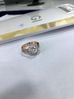 Bague de fiançailles et de mariage classique en or rose 14 carats avec double halo de diamants de laboratoire taille brillant, sertissage micro-pavé, tige fendue, certifiée IGI