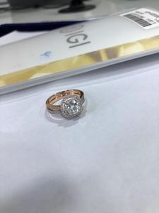 แหวนหมั้นเพชรสำหรับปลูกในห้องปฏิบัติการทรงกลมรัศมีคู่สีโรสโกลด์14K มีฐานแบบแยกก้านขนาดไมโครได้รับการรับรอง - Product Image 6